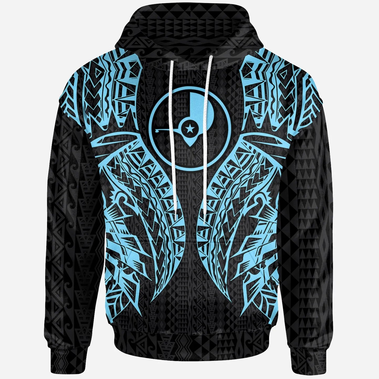 Yap Hoodie - Micronesian Lion Head Neon Style