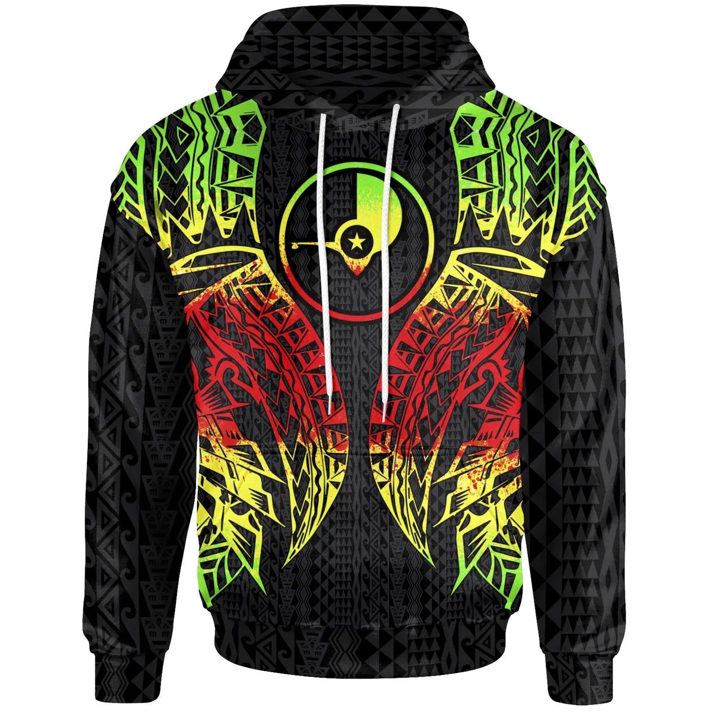 Yap Hoodie - Micronesian Lion Head Reggae Style