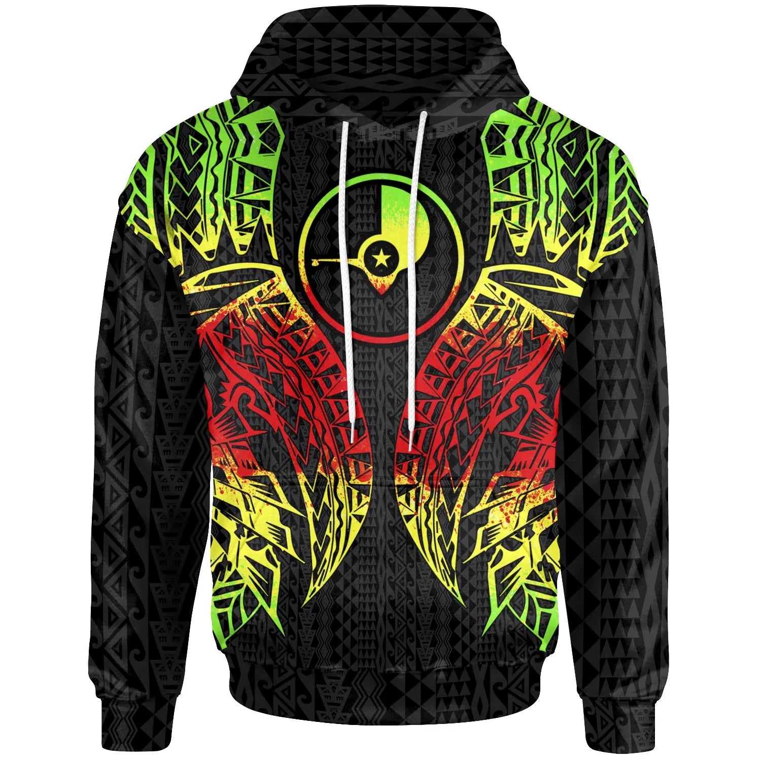 Yap Hoodie - Micronesian Lion Head Reggae Style