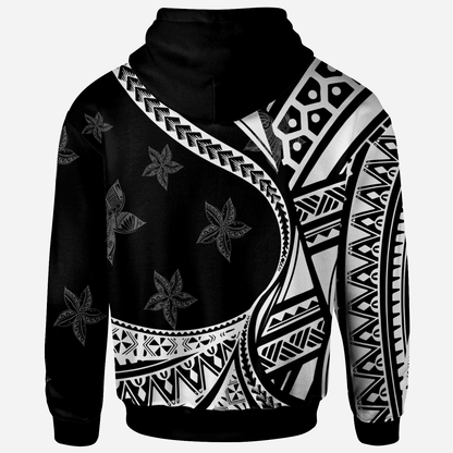 Yap Hoodie - Plumeria Flowers White Version