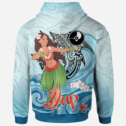 Yap Hoodie - Polynesian Girls With Shark