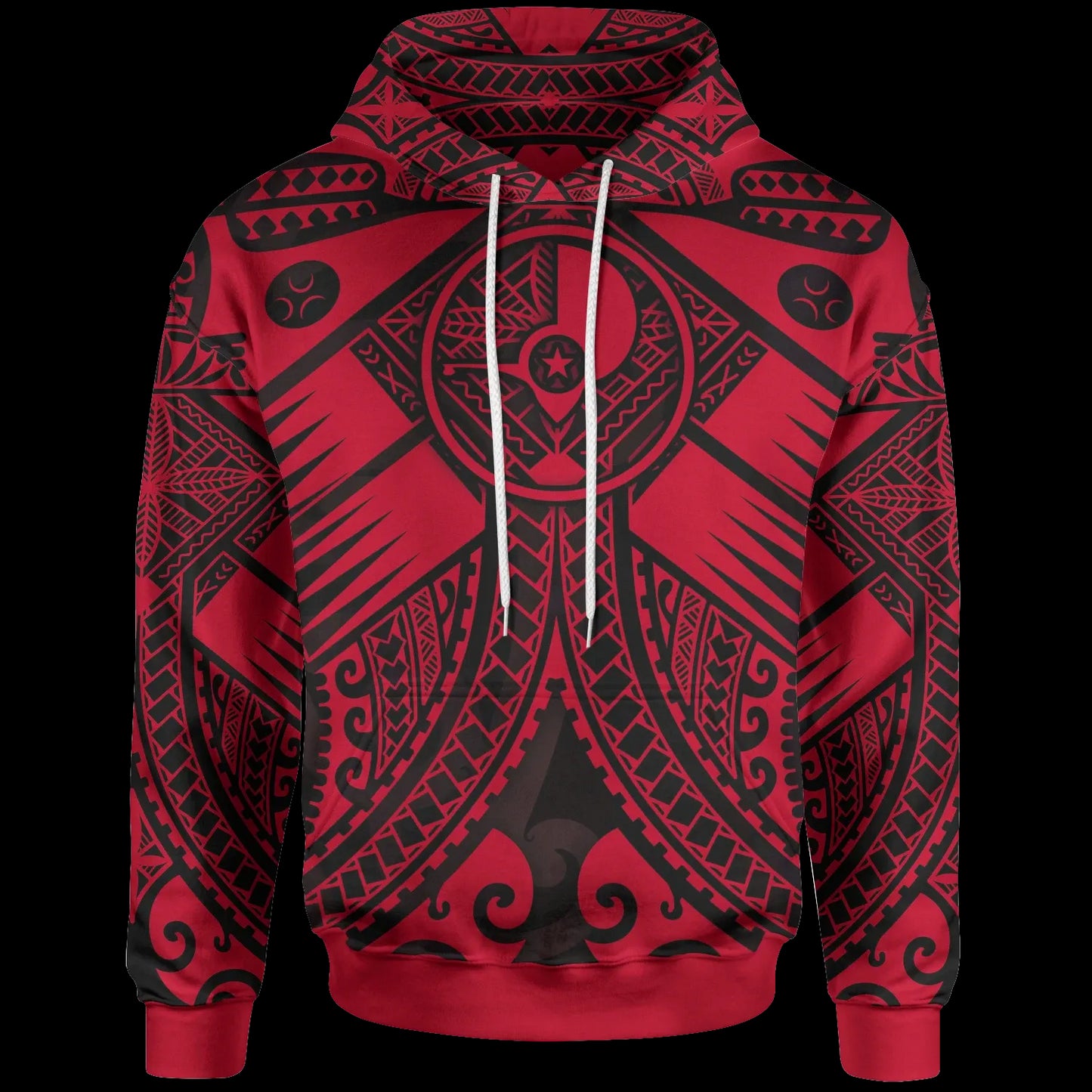 YAP Hoodie - Red Seal with Polynesian Tattoo