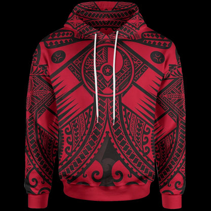 YAP Hoodie - Red Seal with Polynesian Tattoo