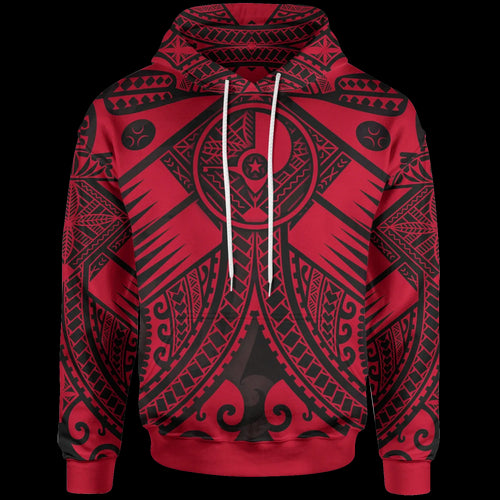 YAP Hoodie - Red Seal with Polynesian Tattoo