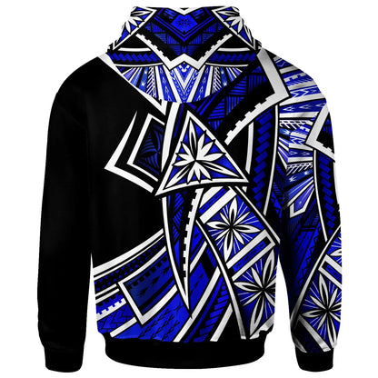 Yap  Hoodie - Tribal Flower Special Pattern Blue Color
