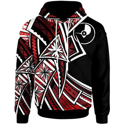 Yap  Hoodie -Tribal Flower Special Pattern Red Color