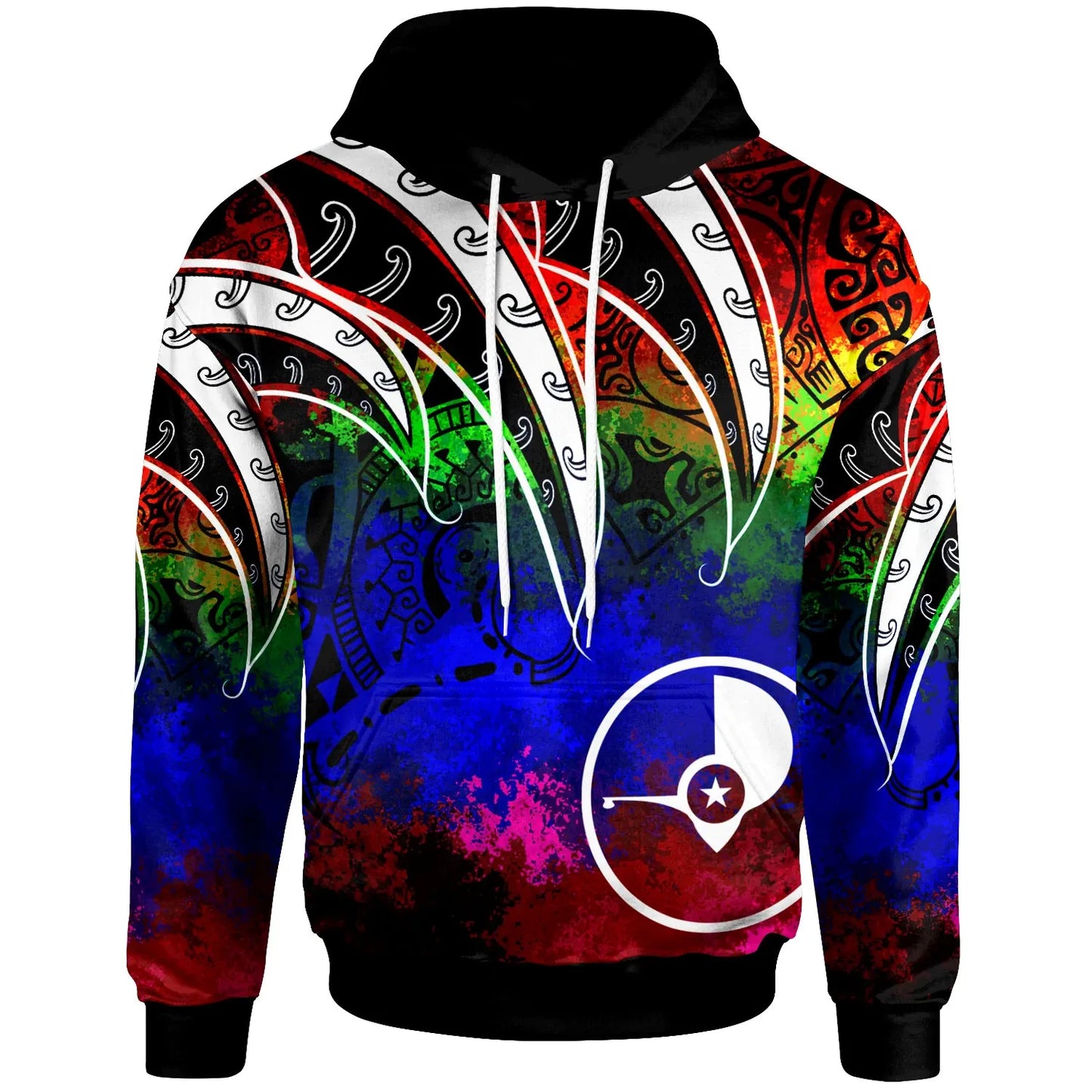 Yap Hoodie - Tropical Leaf Rainbow Color