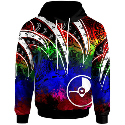 Yap Hoodie - Tropical Leaf Rainbow Color