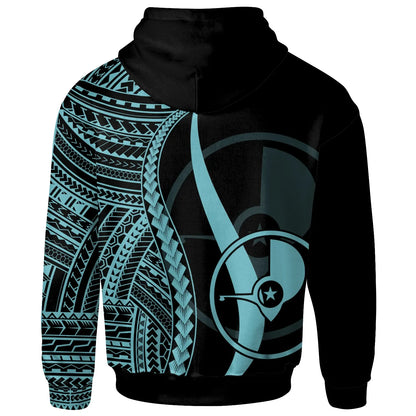 Yap Hoodie Turquoise - Tentacle Tribal Pattern