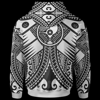 YAP Hoodie - White Seal with Polynesian Tattoo