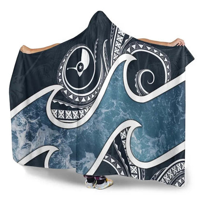 Yap Islands Polynesian Hooded Blanket - Ocean Style