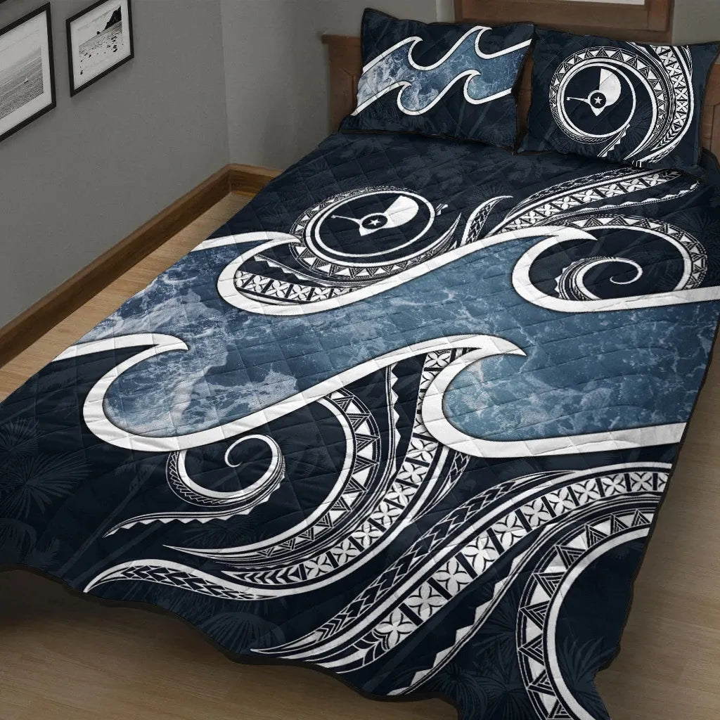Yap Islands Polynesian Quilt Bed Set - Ocean Style