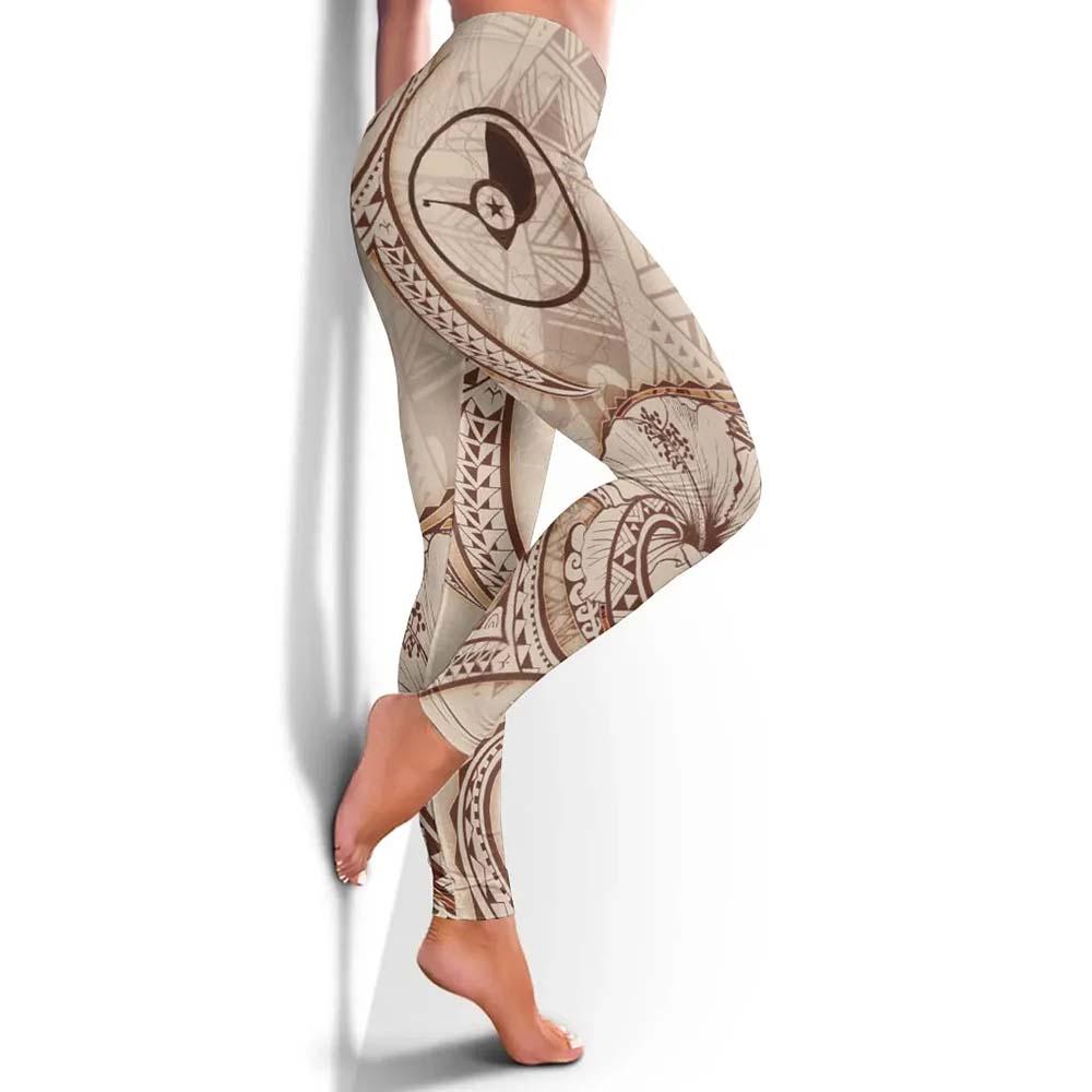 Yap Legging - Hibiscus Flowers Vintage Style