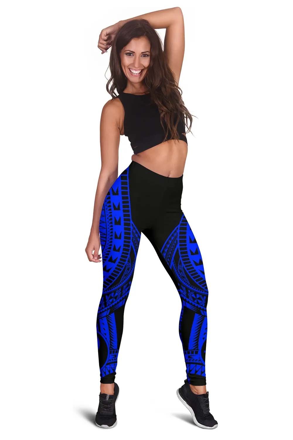 Yap Legging Polynesian Pattern Blue