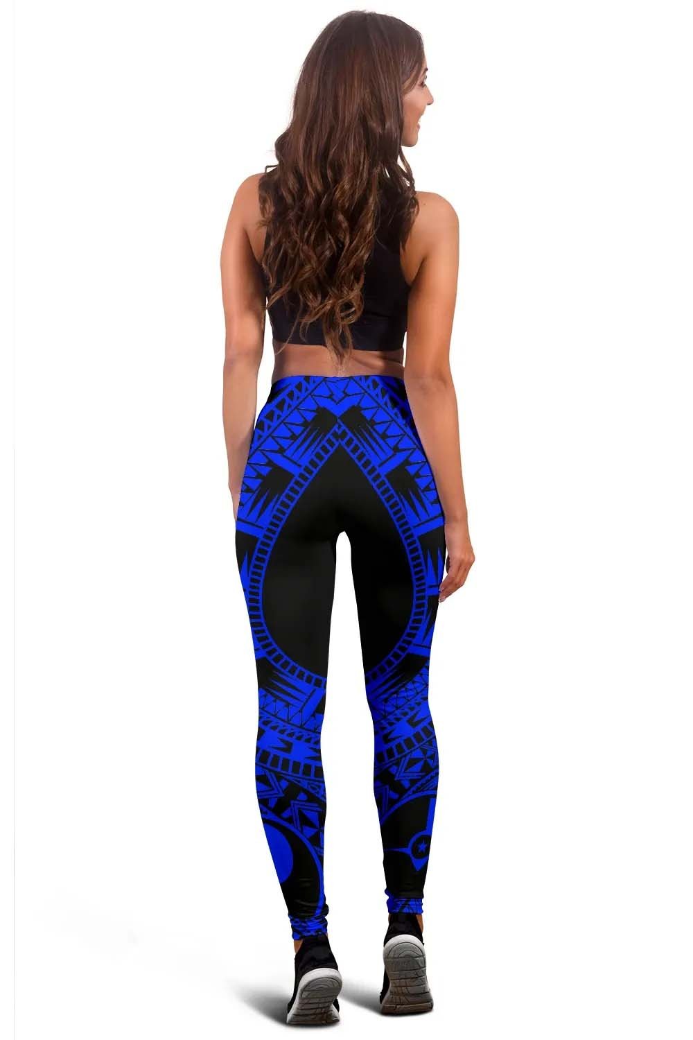 Yap Legging Polynesian Pattern Blue