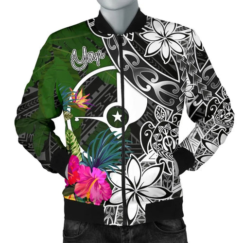 Yap Bomber Jacket - Turtle Plumeria Banana Leaf
