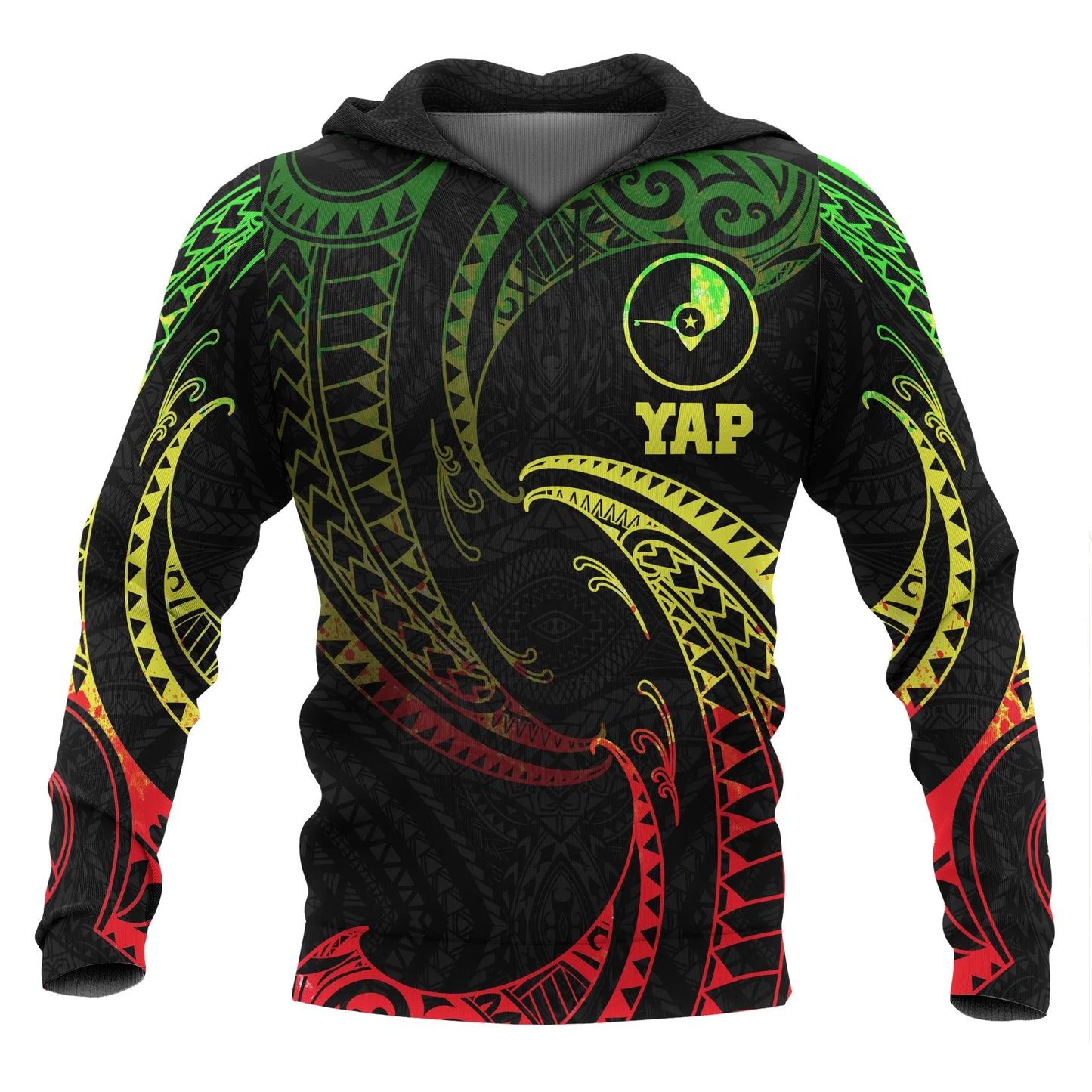 Yap Micronesia ll Over Hoodie - Reggae Tribal Wave