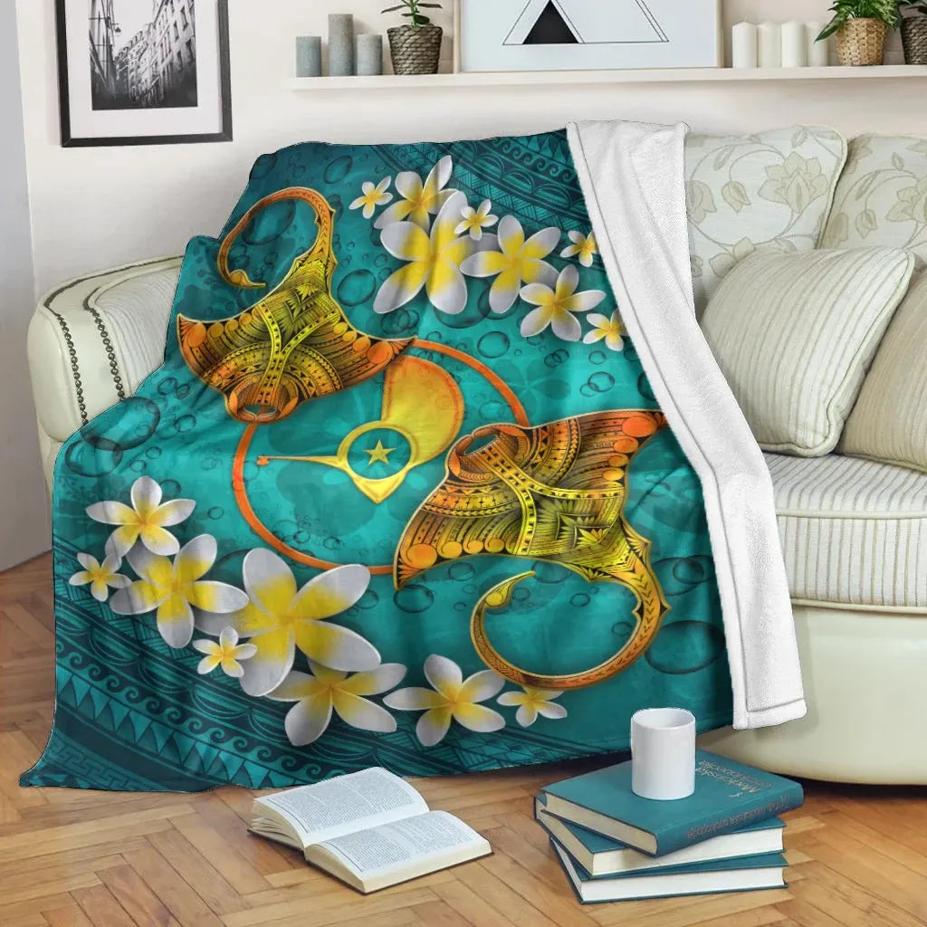 Yap Micronesia Blanket - Manta Ray Ocean