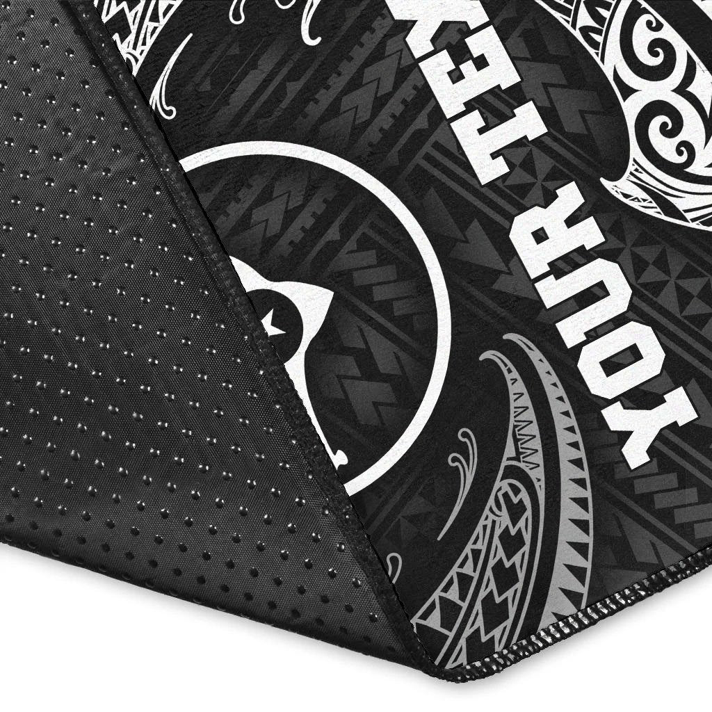 Yap Micronesia Custom Personalised Area Rug - White Tribal Wave