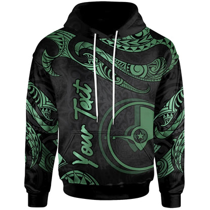 Yap Micronesia Custom Personalised Hoodie - Poly Tattoo Green Version