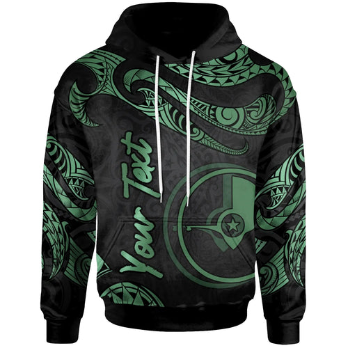 Yap Micronesia Custom Personalised Hoodie - Poly Tattoo Green Version