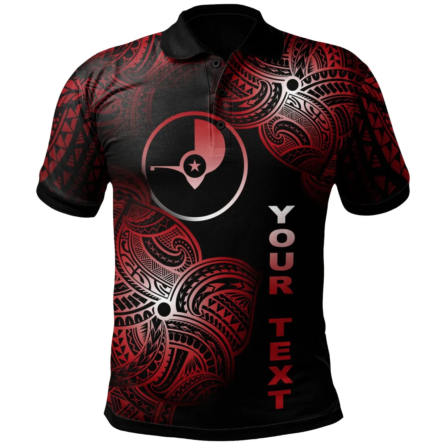 Yap Micronesia Custom Personalized Polo Shirt - Yap Tribal Flower Red