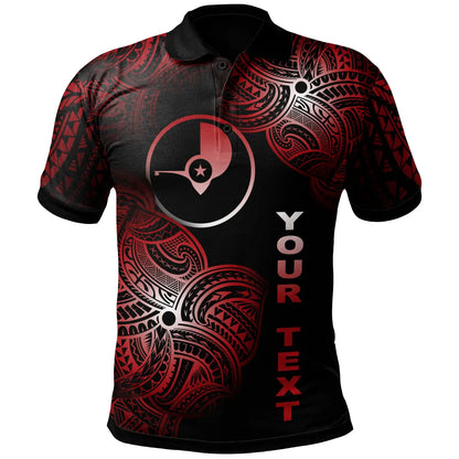 Yap Micronesia Custom Personalized Polo Shirt - Yap Tribal Flower Red