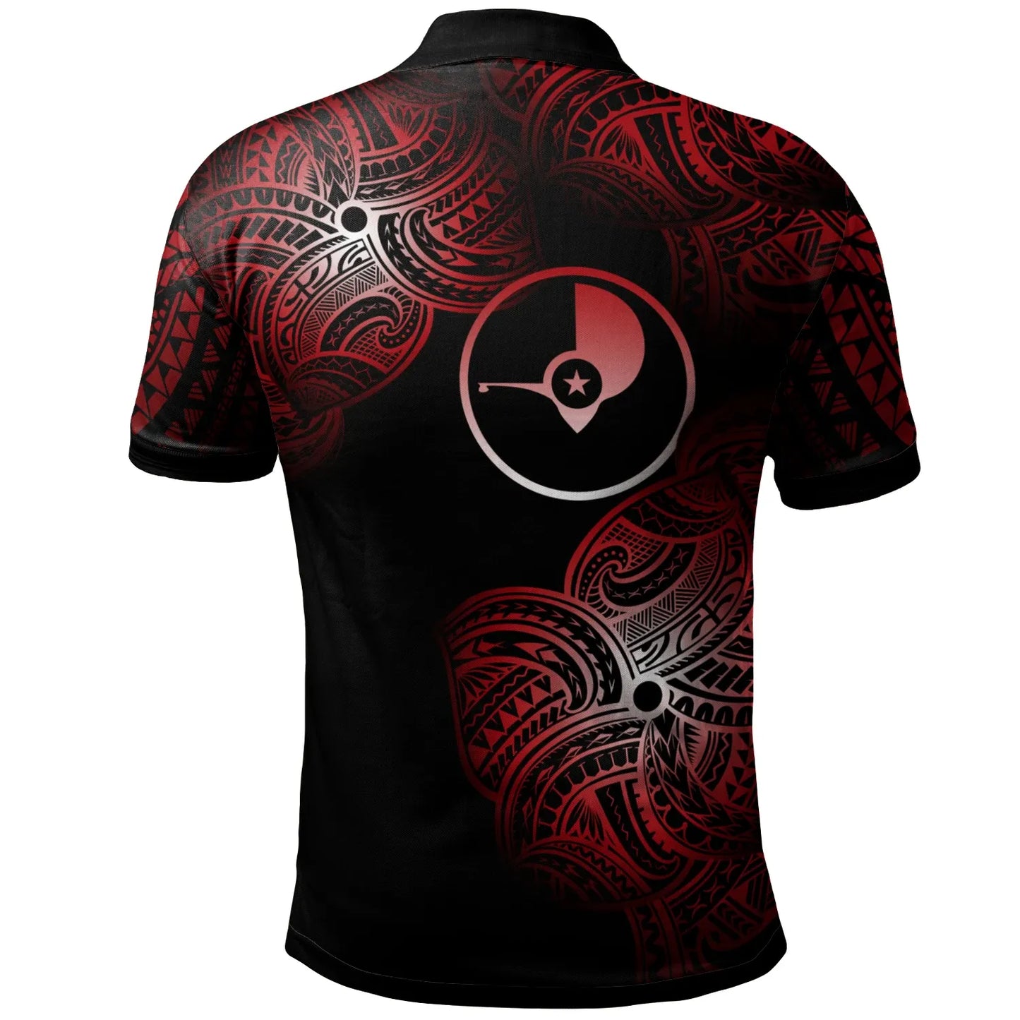 Yap Micronesia Custom Personalized Polo Shirt - Yap Tribal Flower Red