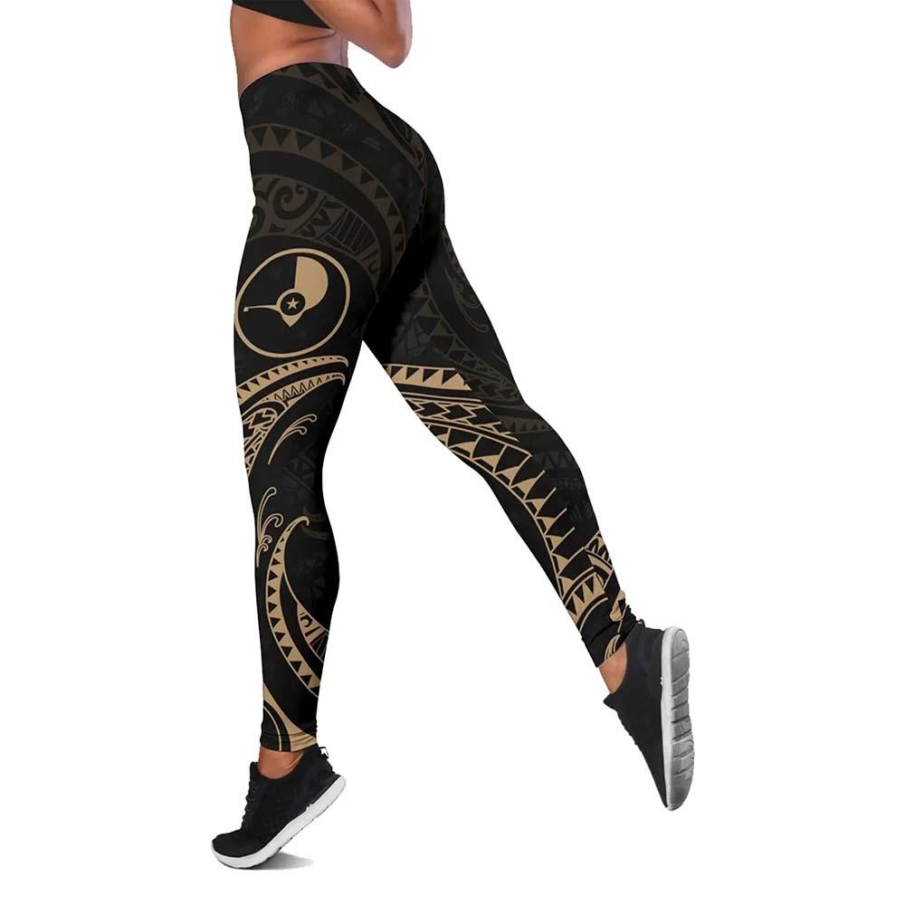 Yap Micronesia Legging - Gold Tribal Wave