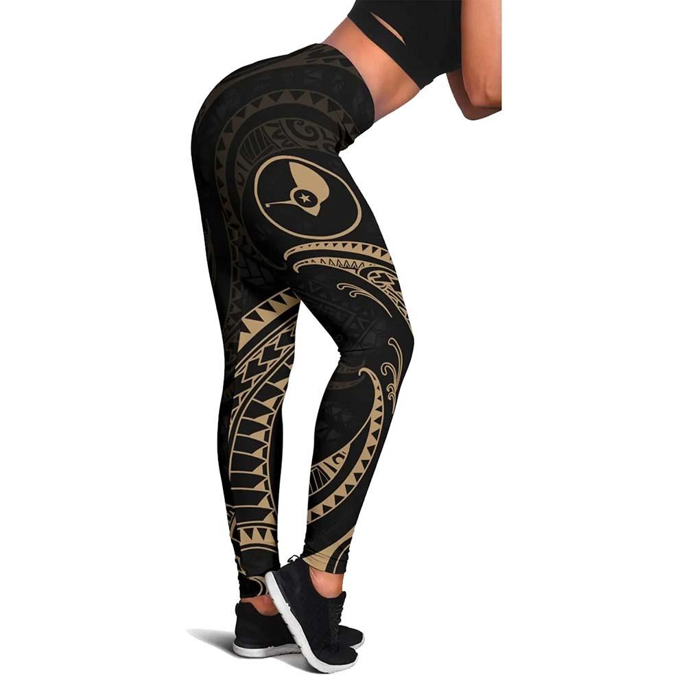 Yap Micronesia Legging - Gold Tribal Wave
