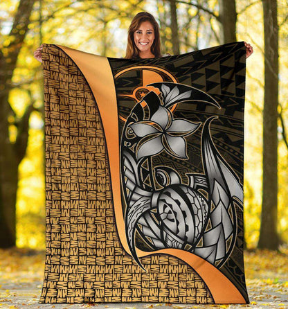 Yap Micronesia Premium Blanket Gold - Turtle With Hook