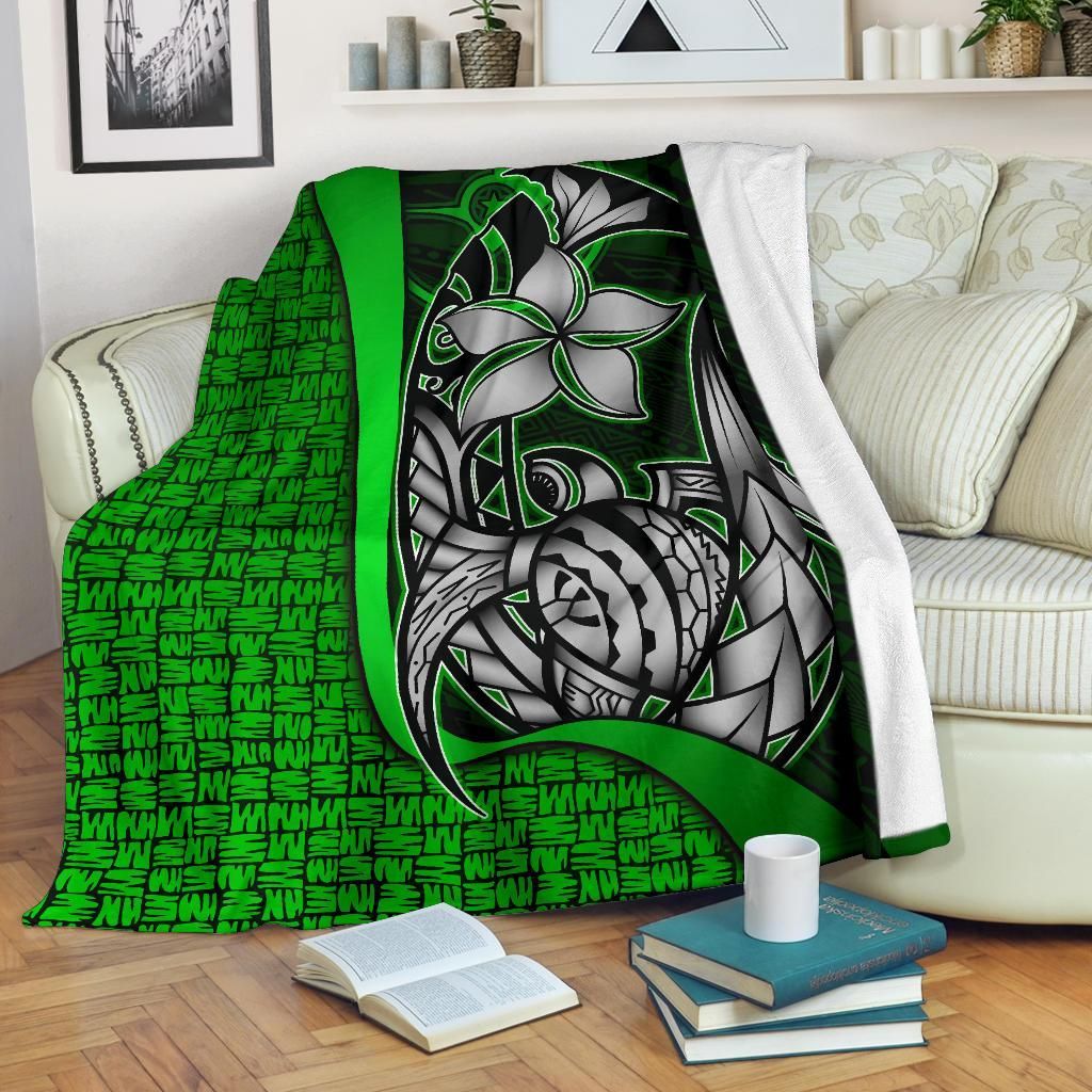 Yap Micronesia Premium Blanket Green - Turtle With Hook