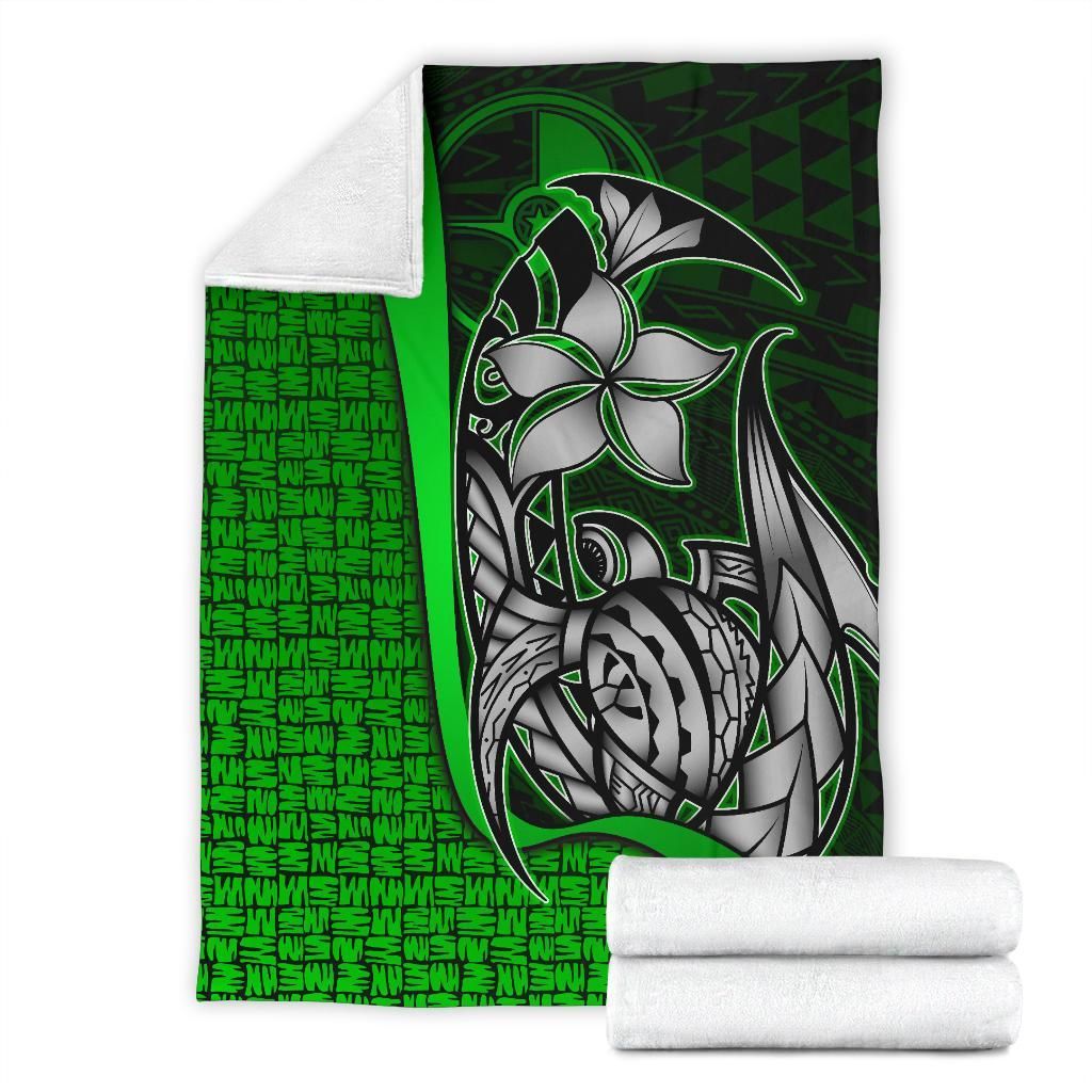Yap Micronesia Premium Blanket Green - Turtle With Hook