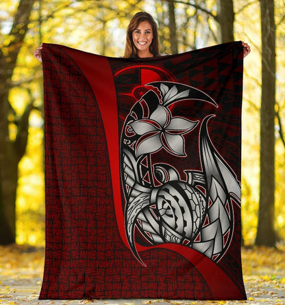 Yap Micronesia Premium Blanket Red - Turtle With Hook