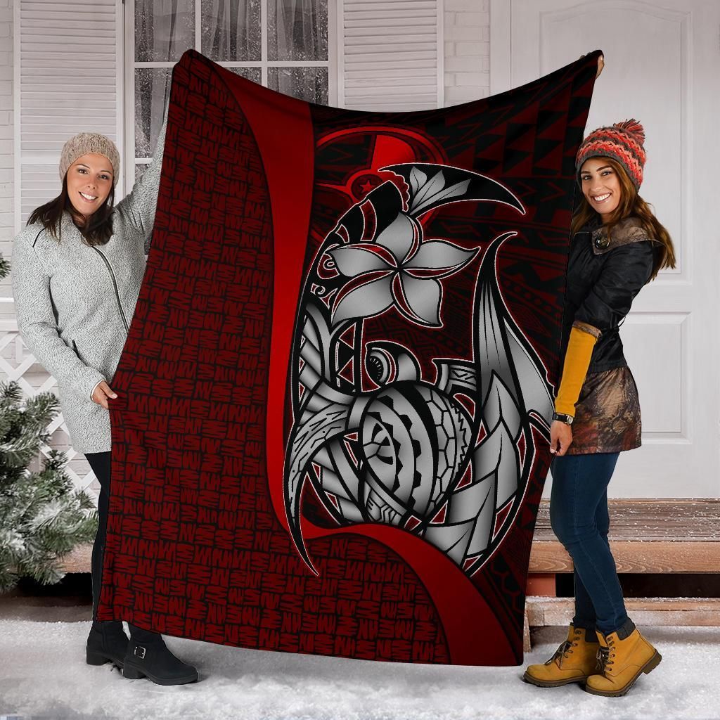 Yap Micronesia Premium Blanket Red - Turtle With Hook