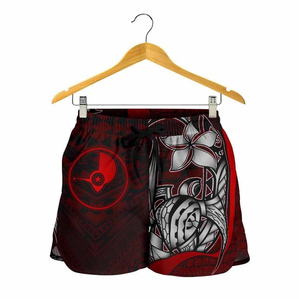 Yap Micronesia Women Shorts Red - Turtle With Hook