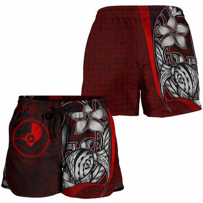 Yap Micronesia Women Shorts Red - Turtle With Hook