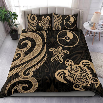 Yap Micronesian Bedding Set - Gold Tentacle Turtle