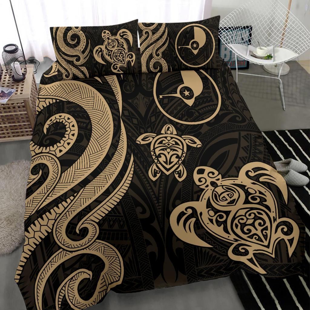 Yap Micronesian Bedding Set - Gold Tentacle Turtle