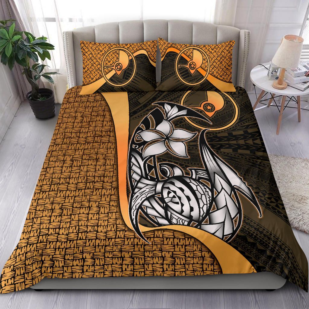 Yap Micronesian Bedding Set Gold - Turtle With Hook
