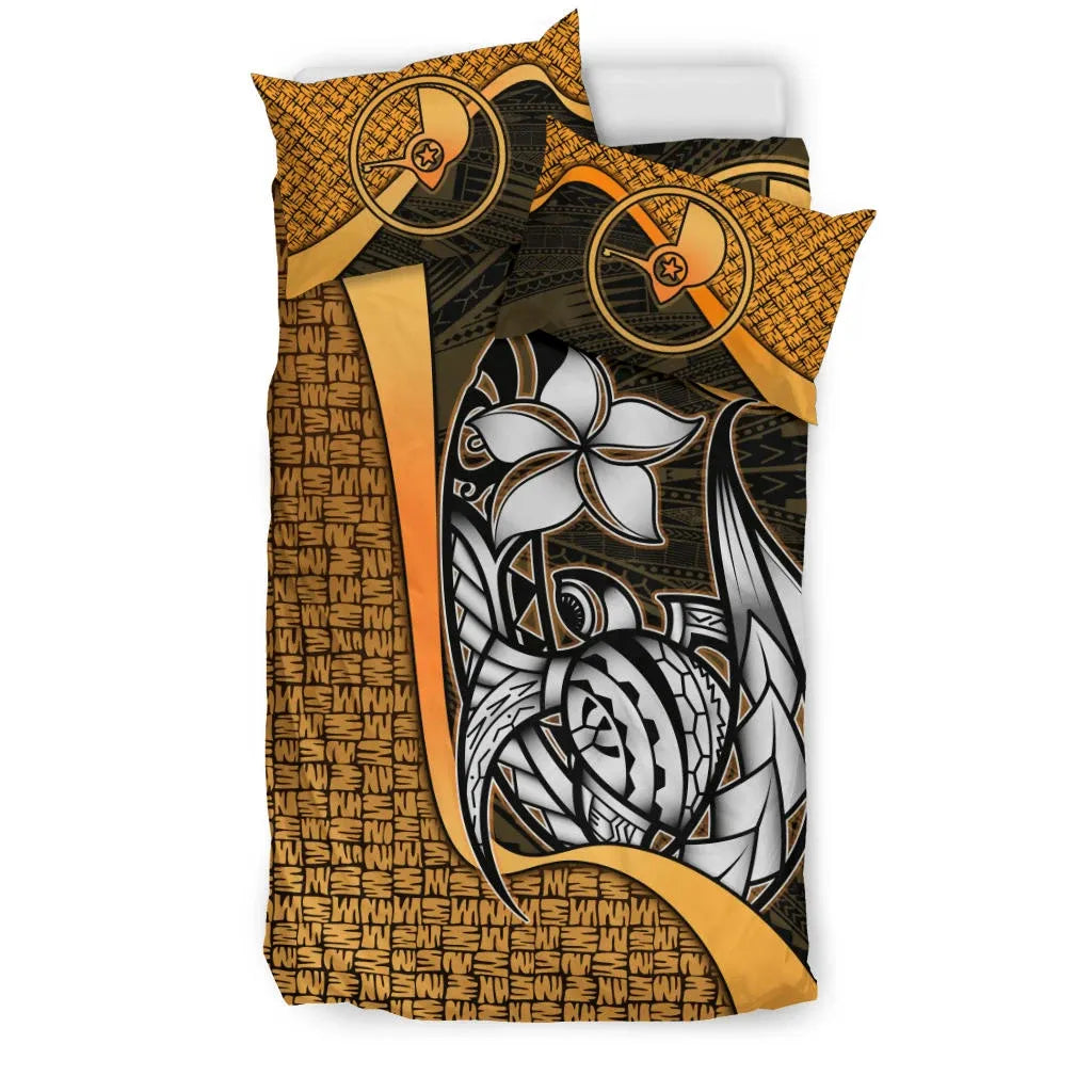 Yap Micronesian Bedding Set Gold - Turtle With Hook