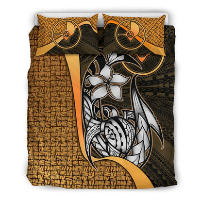 Yap Micronesian Bedding Set Gold - Turtle With Hook