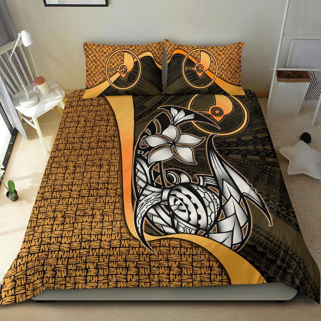 Yap Micronesian Bedding Set Gold - Turtle With Hook