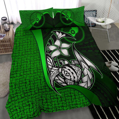 Yap Micronesian Bedding Set Green - Turtle With Hook