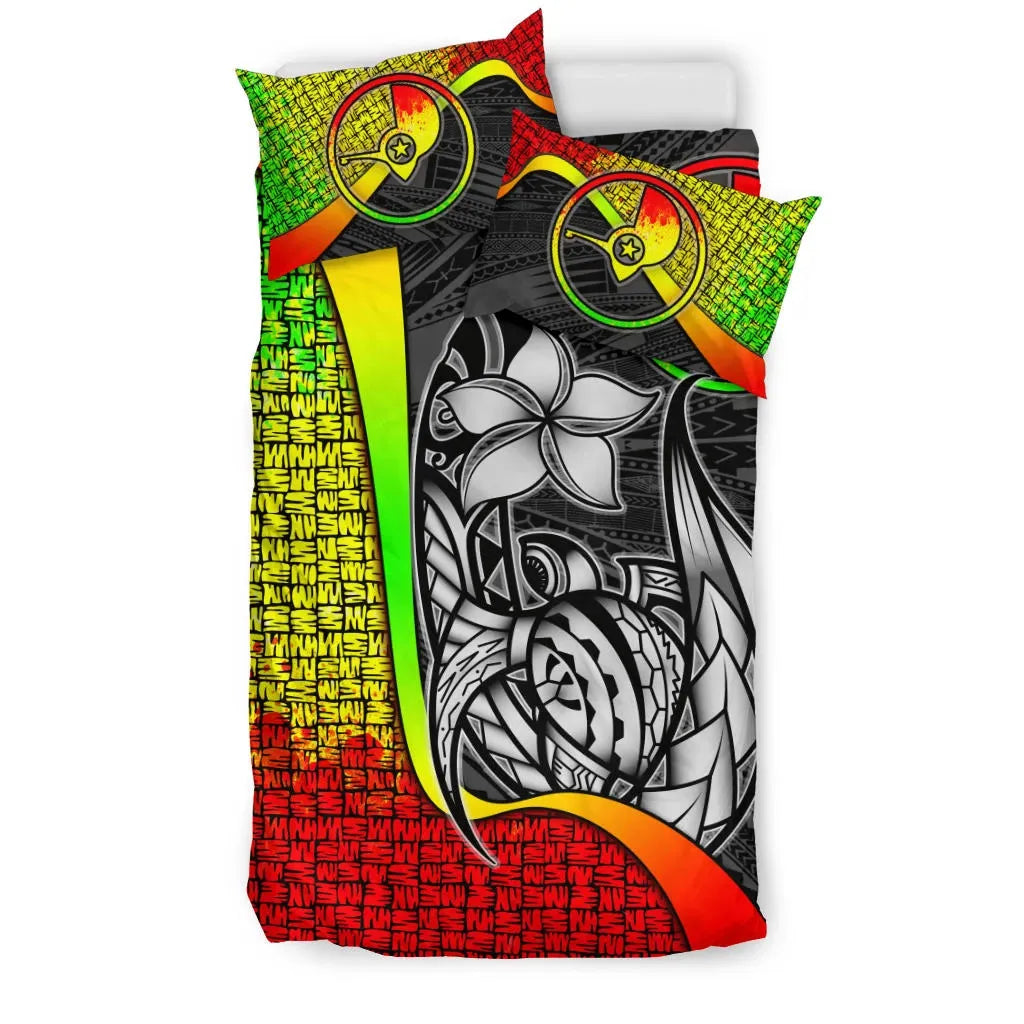Yap Micronesian Bedding Set Reggae - Turtle With Hook