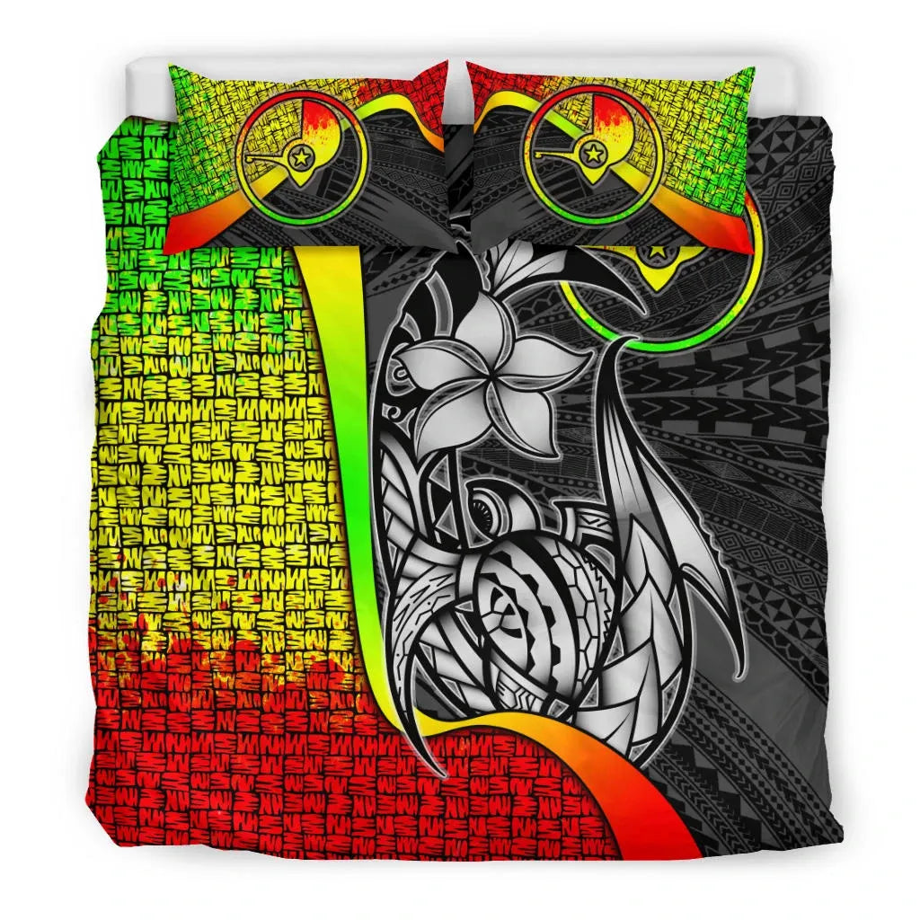 Yap Micronesian Bedding Set Reggae - Turtle With Hook