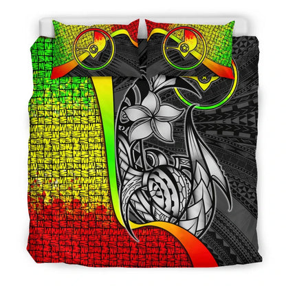 Yap Micronesian Bedding Set Reggae - Turtle With Hook