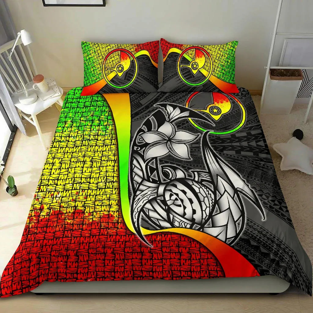 Yap Micronesian Bedding Set Reggae - Turtle With Hook
