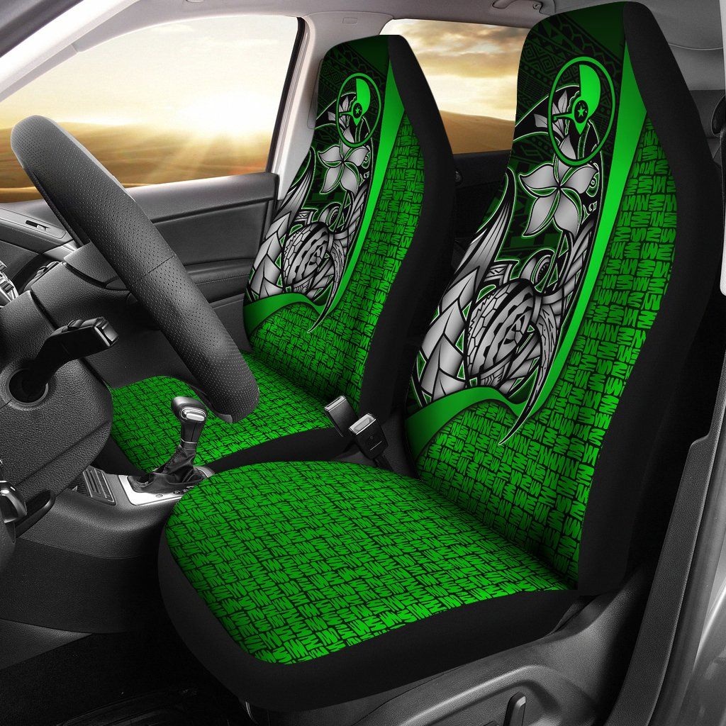 Yap Micronesian Car Seat Covers Green - Turtle With Hook