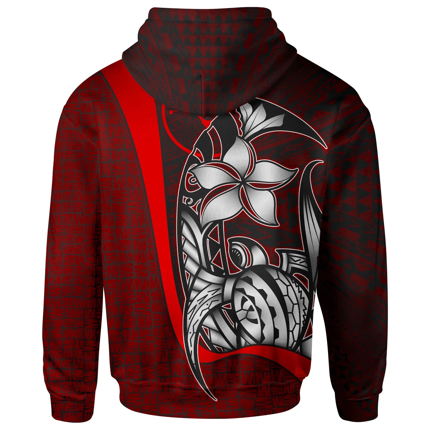 Yap Micronesian Hoodie Red - Turtle with Hook